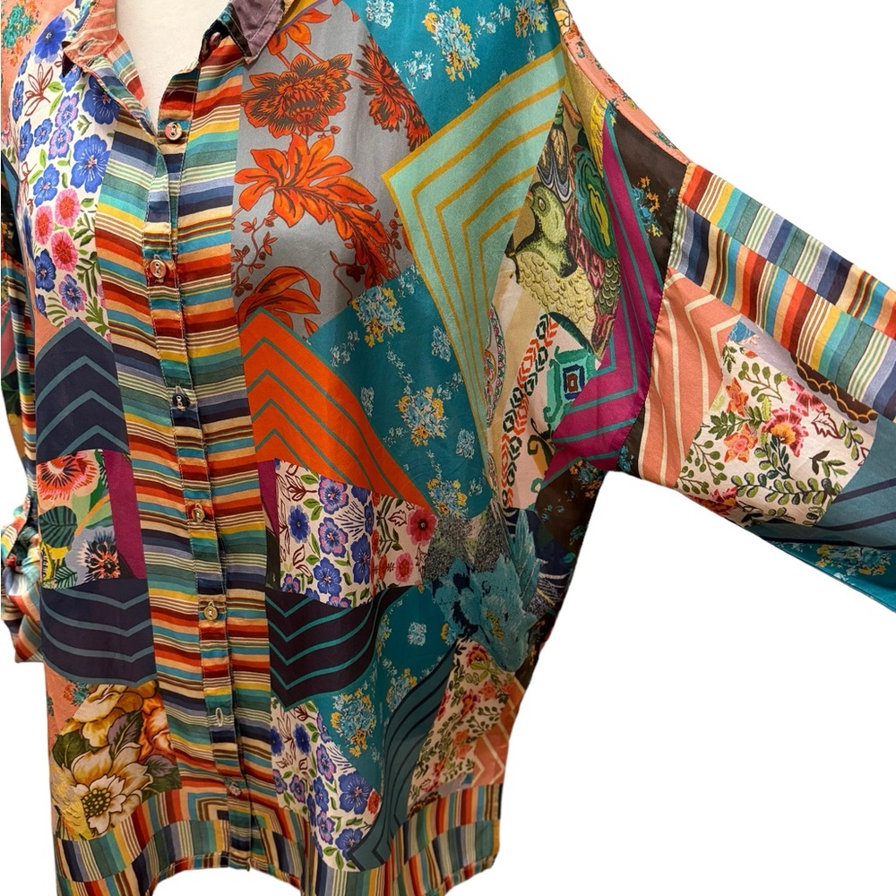 JOHNNY WAS Imagination Kari Button Down Women’s Top. Size L. NWT - Picture 10 of 16